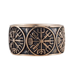 Anneau en bronze compas de Vegvisir