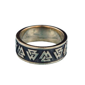 Anneau Symbole Valknut en Bronze
