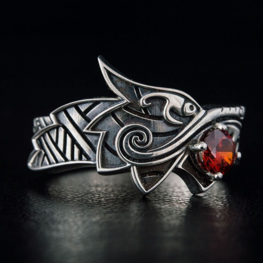 Bague Homme Punk Acier Inox 316L Avec Runes Vikings Ours & Loup - Style Ursa