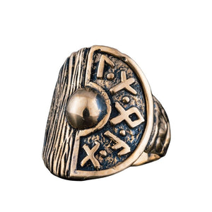 Bague bouclier viking en bronze
