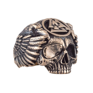 Bague à l'effigie du crâne d'Odin