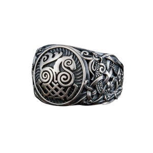 Bague Sleipnir décorée de motifs vikings
