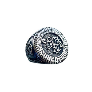 Bague Viking Loup en Acier