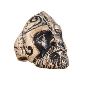 Bague Tête de Guerrier Viking en Bronze