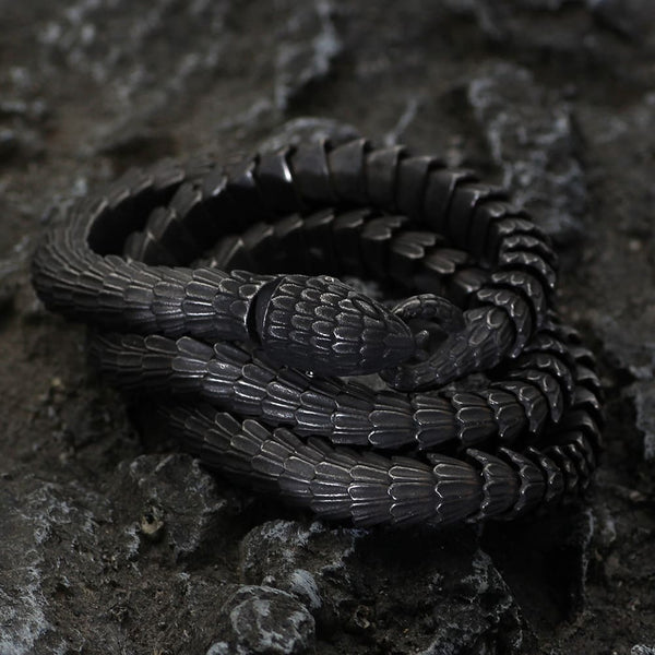 bracelet serpent de Midgard en acier