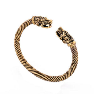 Bracelet Viking tête de Loup en acier
