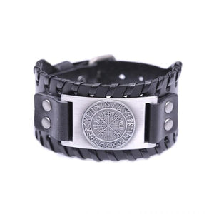 Bracelet Viking Vegvisir en cuir