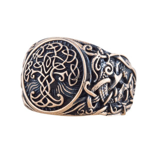 Chevalière viking en bronze décorée de l'Arbre de Vie