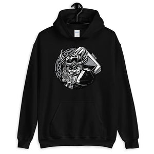 Sweat à capuche viking noir
