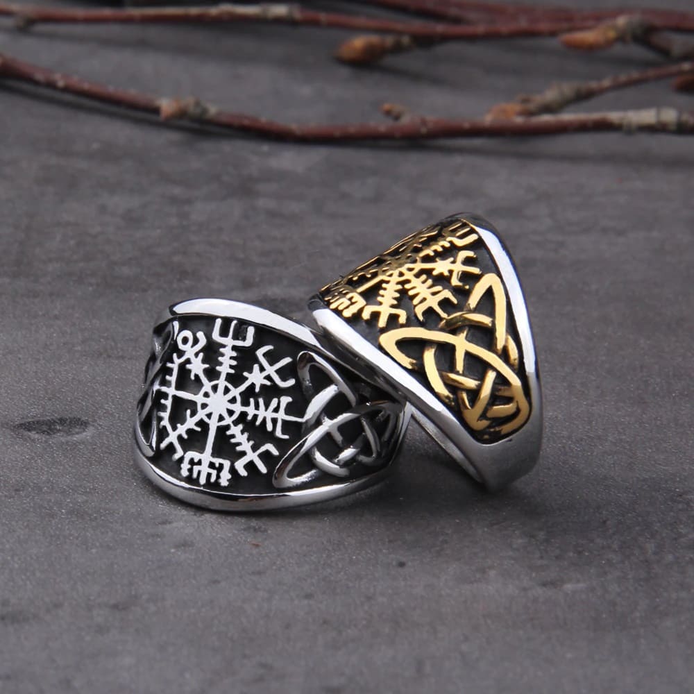 Bague Viking Vegvisir Taille 12 - Neuf Avec étiquettes, Alliage Argenté