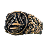 Bague viking en bronze décorée du Symbole du Valknut