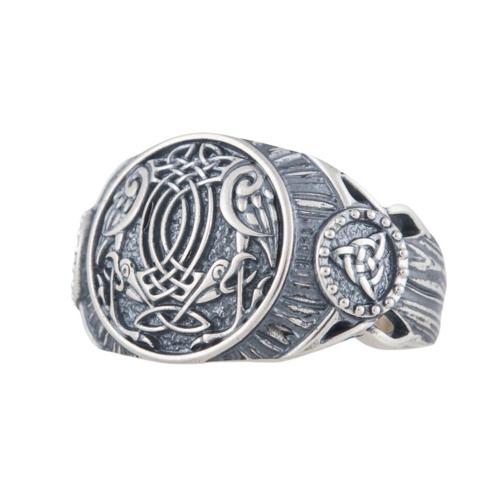 Bague Corbeau En Argent Sterling 925 - Style Motard Gothique - Tailles Réglables M à Z - Neuve Sans Emballage