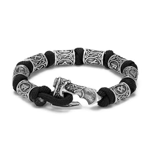 Bracelet hache viking et perles runiques