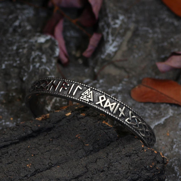 bracelet torque viking symbole valknut acier
