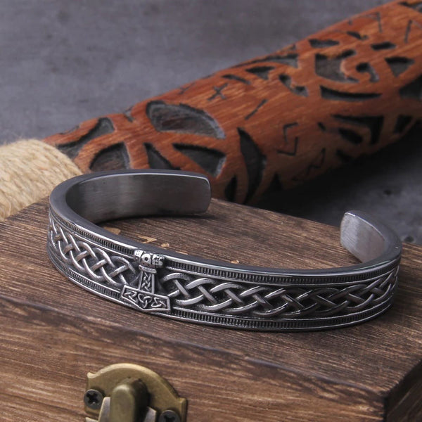 Bracelet viking marteau Thor en acier