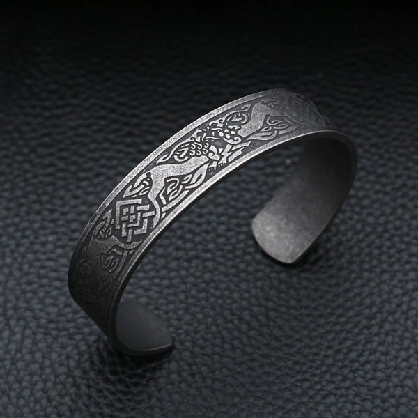 Bracelet viking noir en acier