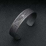 Bracelet viking yggdrasil noir