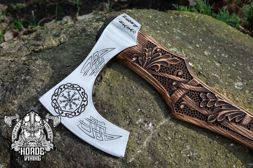 Hache Berserker Viking à Deux Mains Forgée à La Main Hache Berserker Viking à Deux Mains Forgée à La Main