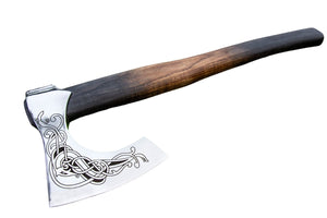 Hache viking en acier, avec gravure type G