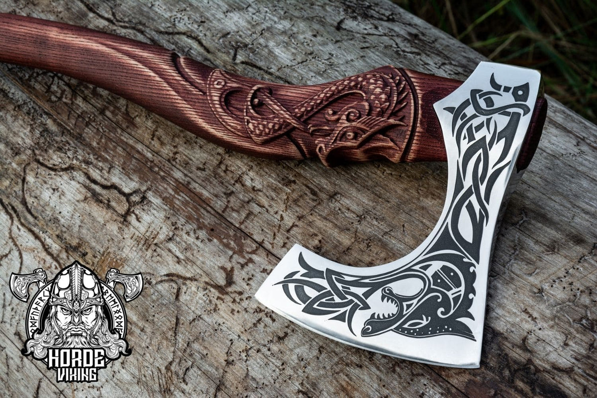 Tête De Hache Viking Forgée à La Main Warriorsoutfit - 7'' - Cadeau Idéal