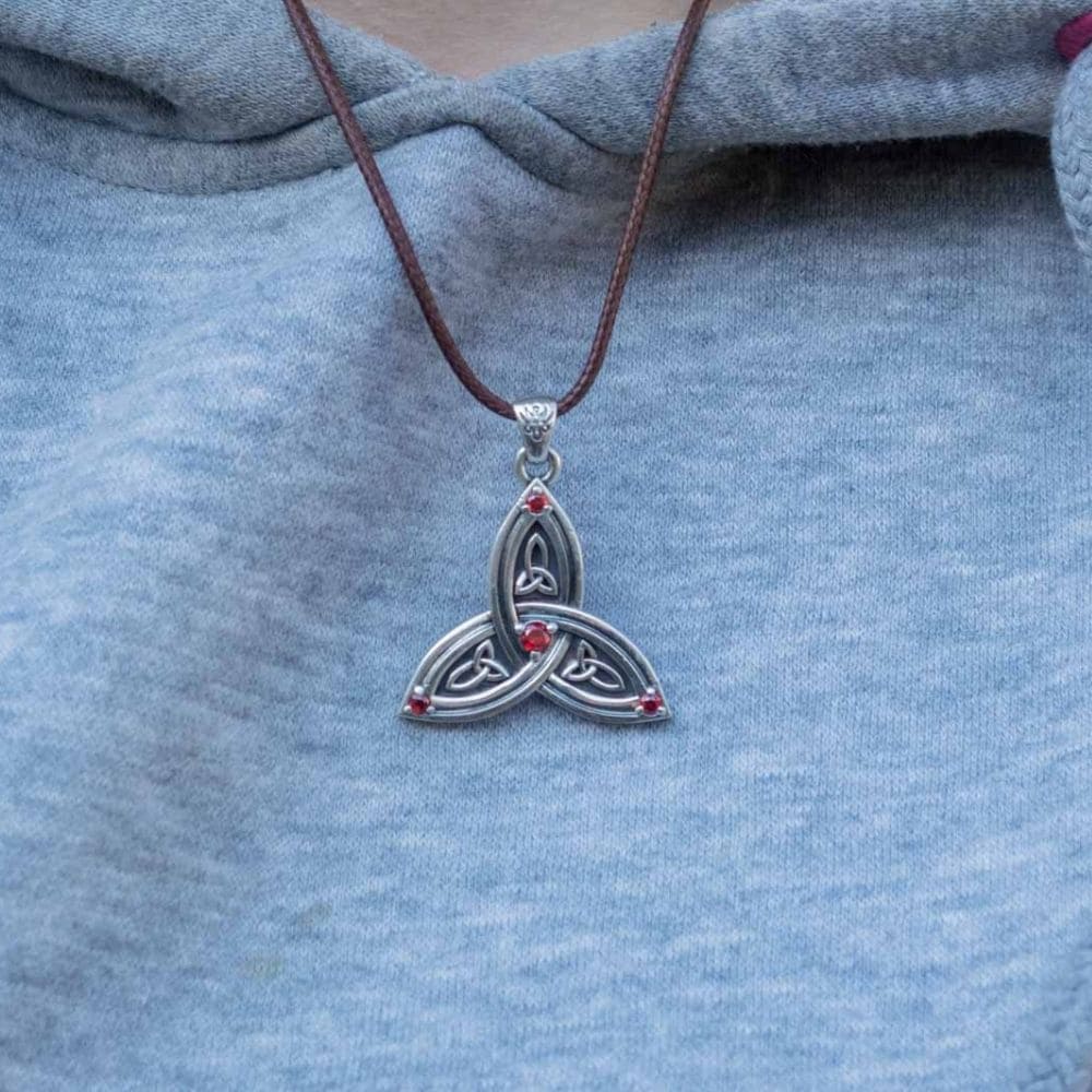 Pendentif Triquetra (noeud Celtique) En Argent Tibétain - Collier Corde 85 Cm Réglable - Neuf Avec étiquettes