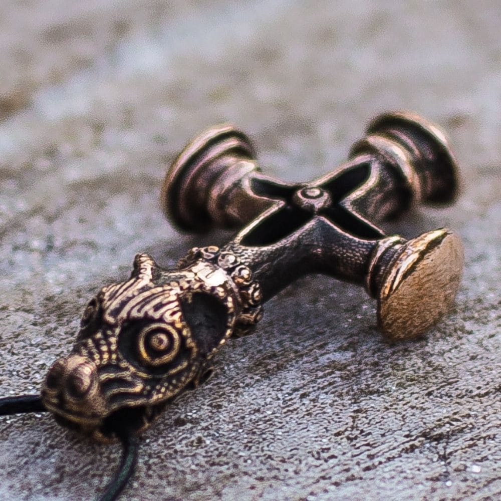Pendentif Croix Troll Viking Forgé à La Main – Bijou Homme Avec Cordon Cuir, Style Guerrier